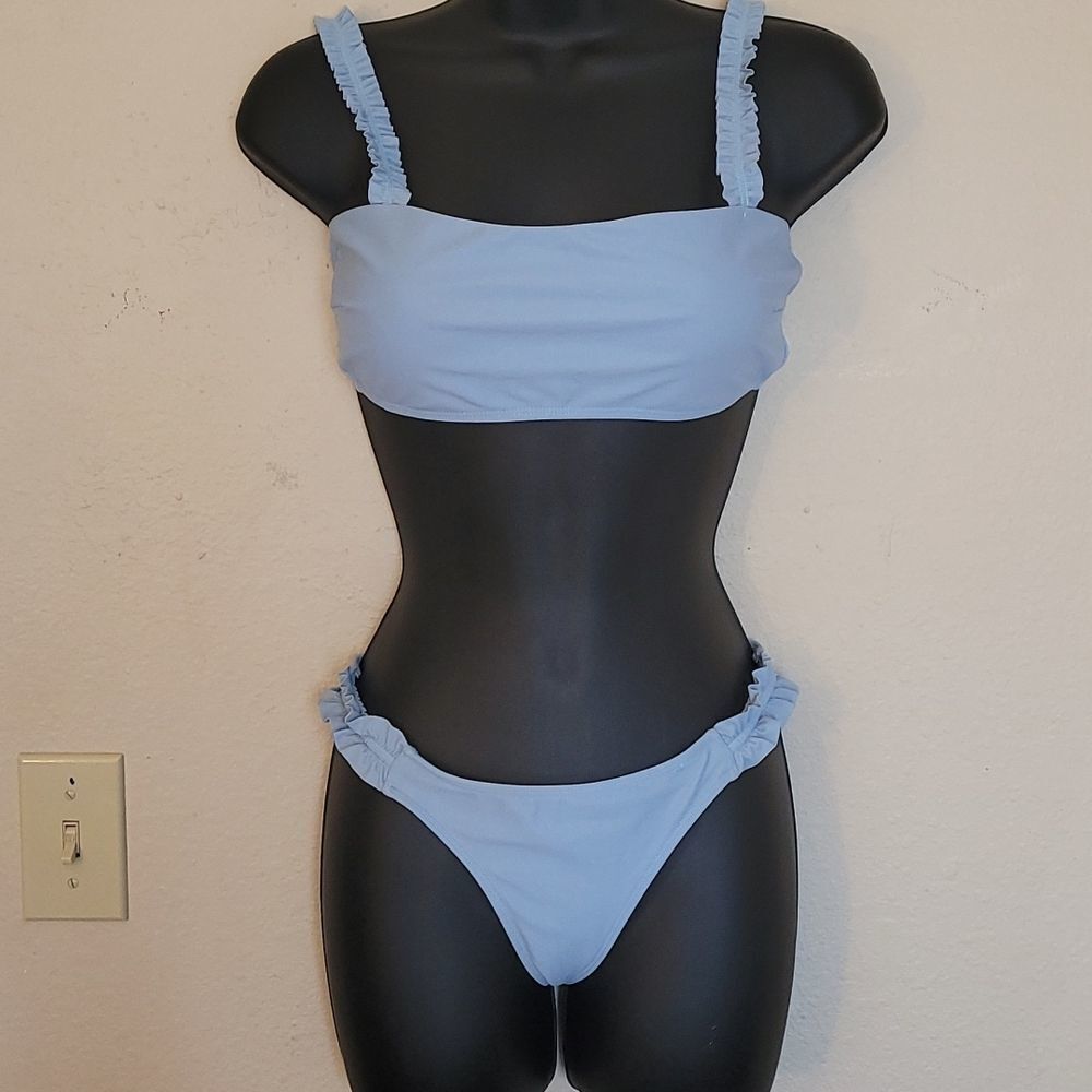 Two Set Baby blue Canary Yellow Small Bikini - Picture 3 of 15